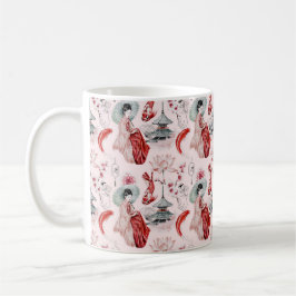 Mug Aquarelle Japonaise Pagode Lotus Koi Poisson