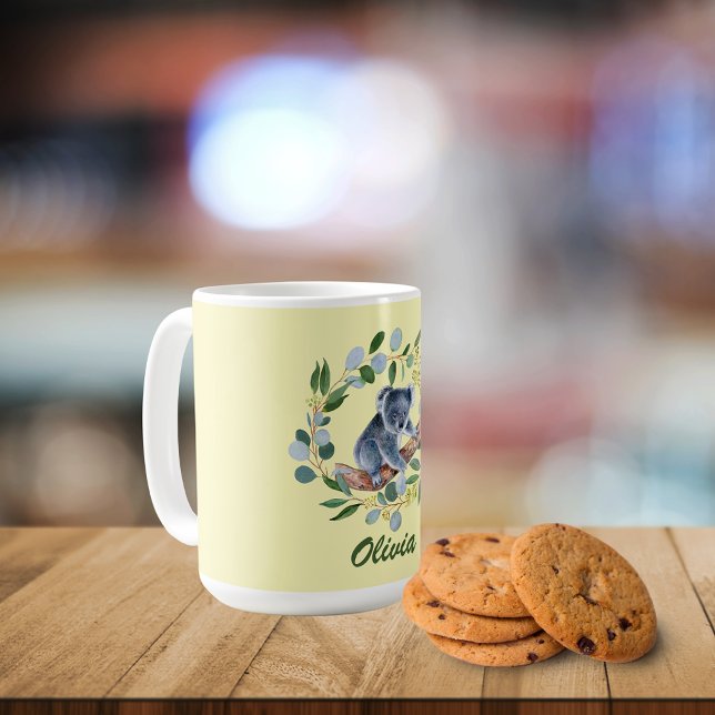 Mug Aquarelle Koala et couronne d'Eucalyptus (Créateur téléchargé)