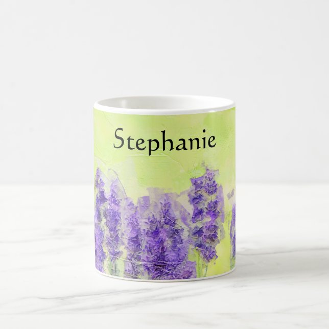 Mug Aquarelle lavande Ressort Floral Jaune (Centre)