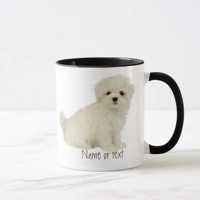 Mug Aquarelle Maltese chien animal de compagnie Custom (Droite)