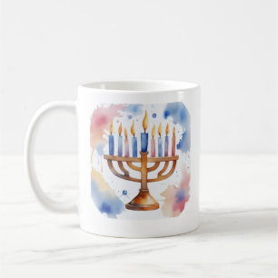 Mug Aquarelle Menorah Happy Hanoukka