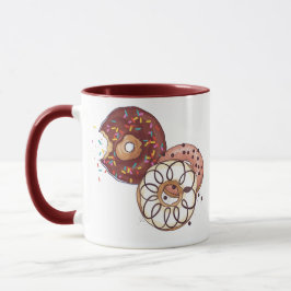 Mug Aquarelle mignonne Chocolat Parfums Vernis Donut