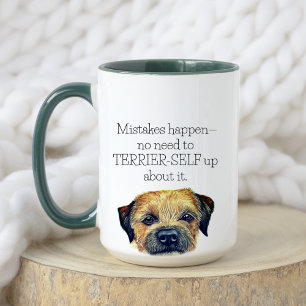 Mug Aquarelle mignonne drôle Frontière Terrier Chien H