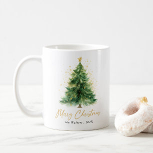 Mug Aquarelle moderne Arbre de Noël Non photo
