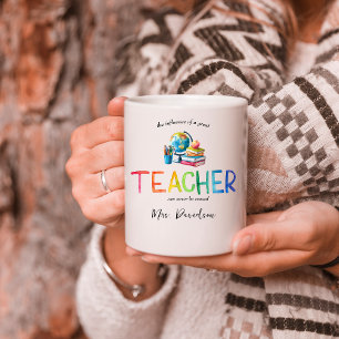 Mug Aquarelle moderne Arc-en-ciel Merci Professeur  