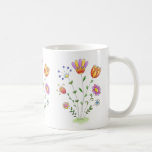 Mug Aquarelle moderne de fleurs peintes à la main