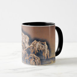 Mug Aquarelle moderne des arbres enneigés colorés