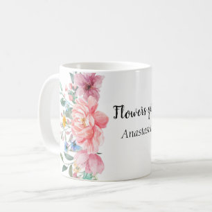 Mug Aquarelle moderne Fleurs roses