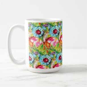 Mug Aquarelle moderne Fleurs tropicales Patter sans jo