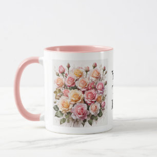 Mug Aquarelle moderne mignonne Roses roses roses Fleur