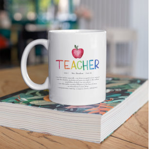 Mug Aquarelle moderne Rainbow Teacher Merci