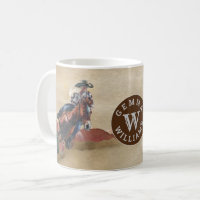 Aquarelle Monogramme Nom Cowgirl on Horse Western