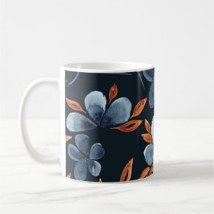Mug Aquarelle motif floral transparent avec indigo flo