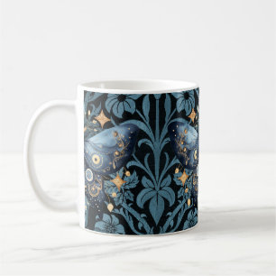 Mug Aquarelle mystique Bleu et doré Night Moth