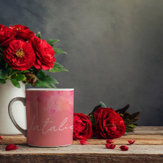 Mug Aquarelle nom de corail floral