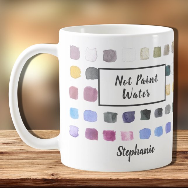 Mug Aquarelle Nom de l'artiste Monogramme non peint Ea (Créateur téléchargé)