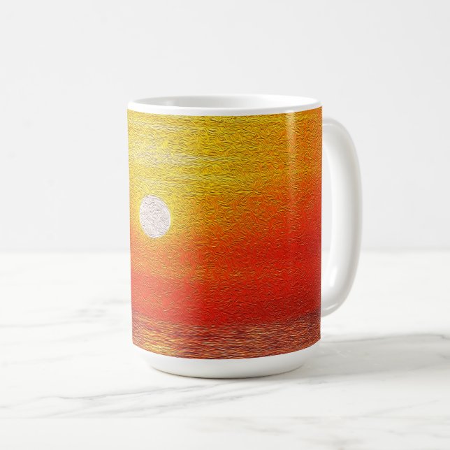Mug Aquarelle Océan Sunset Summer Beach Waves (Devant droit)