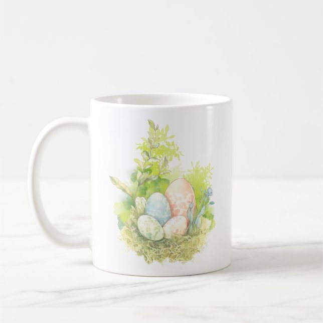 Mug Aquarelle OEuf de Pâques et lapin (Gauche)