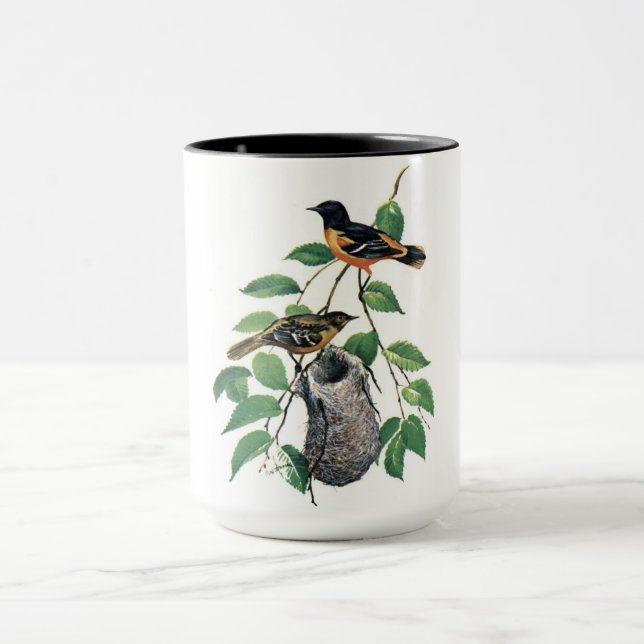 Mug Aquarelle Oiseaux d'Oriole (Centre)