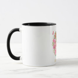 Mug Aquarelle or et monogramme floral H