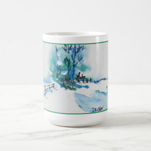 Mug Aquarelle paysage neigeux Noël