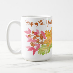Mug Aquarelle peinte à la main Feuilles d'automne + Mu