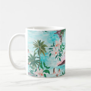 Mug Aquarelle peinture sans couture motif avec hawaïe