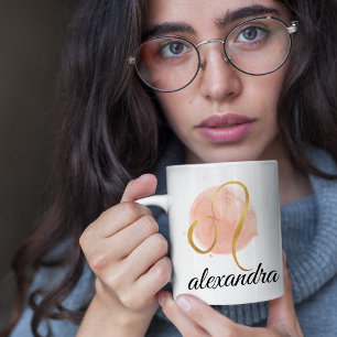Mug Aquarelle personnalisable Leo Zodiac Design Café