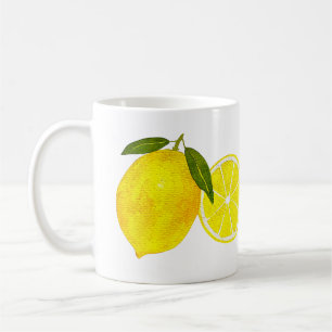 Mug Aquarelle personnalisée Citron jaune