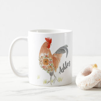 Mug Aquarelle personnalisée de coq