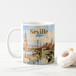 Mug Aquarelle personnalisée de la Plaza de España à Sé