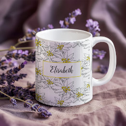 Mug Aquarelle personnalisée Edelweiss illustrée à la m
