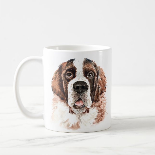 Mug Aquarelle personnalisée Saint Bernard (Gauche)