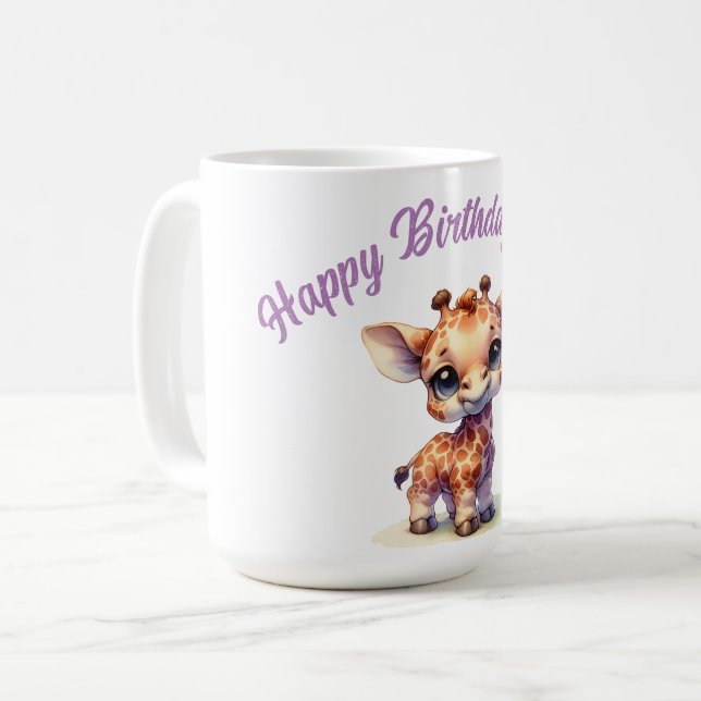 Mug Aquarelle petite girafe (Devant gauche)