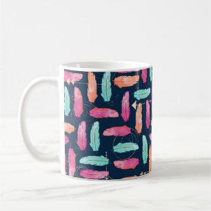 Mug Aquarelle plumes sans couture motif boho avec fea