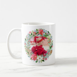 Mug Aquarelle Poinsettia photo de la couronne de Noël