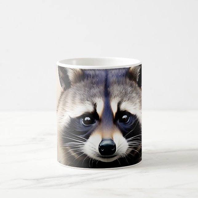 Mug Aquarelle Portrait Raccoon (Centre)