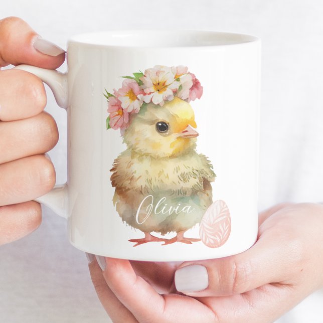 Mug Aquarelle Poulets et oeufs de Pâques Boug de Pâque (Watercolor Easter Chick and Egg Easter Mug
)
