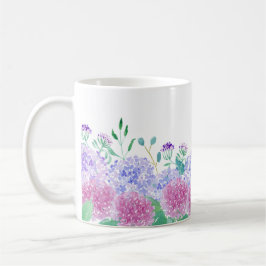 Mug Aquarelle Purple Et Bleu Hydrangeas