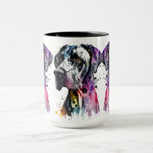Aquarelle Rainbow Great Dane