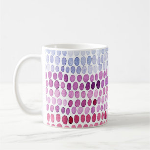 Mug Aquarelle rayée : Polka gris rose