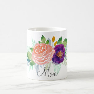 Mug Aquarelle rose et pourpre Florale