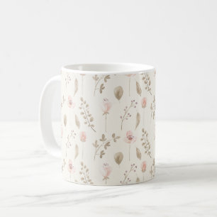 Mug Aquarelle rose Feuille Motif Plutôt