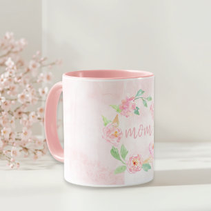 Mug Aquarelle rose Floral cadeau de la fête des mères