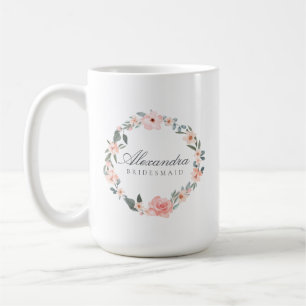 Mug Aquarelle Rose floral et verdure Sage Wreath