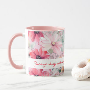 Mug Aquarelle rose FLowers   Cadeau pour maman  