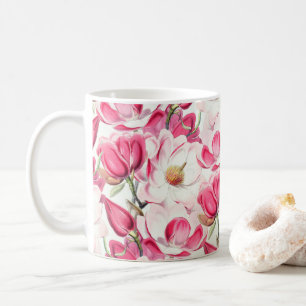Mug Aquarelle rose Magnolia Motif