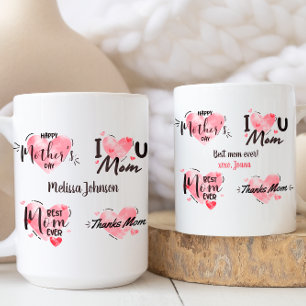 Mug Aquarelle rose Meilleure maman Tous les chants de 