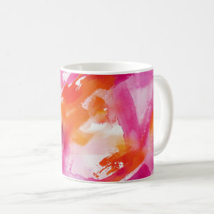 Mug Aquarelle rose orange Abstrait