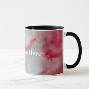 Mug Aquarelle rose personnalisée Texte Ringer Combo Mu